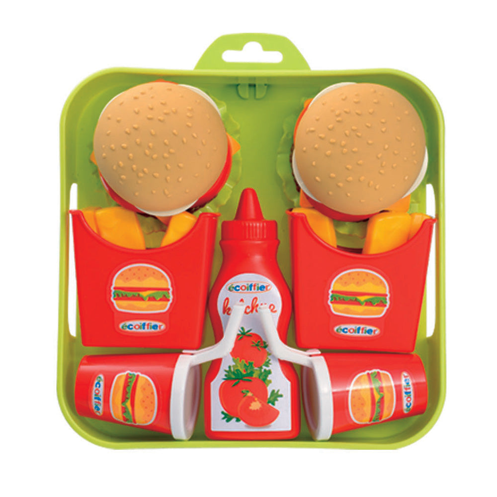 Ecoiffier-Lebensmittelspielzeug-Set, Ecoiffier-Hamburger-Tablett