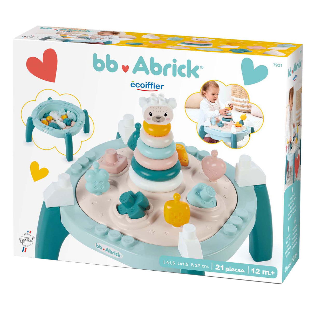 Ecoiffier Abrick Baby, mein erster Aktivitätstisch, 21 Stück.