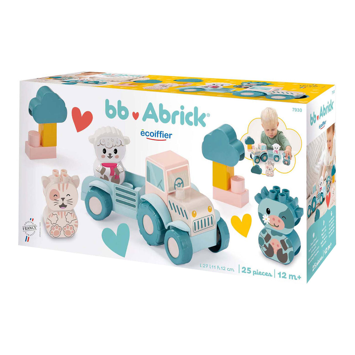 Abrick Ecoiffier Baby, mein erster Traktor mit lustigen Tieren, 25 Stück.