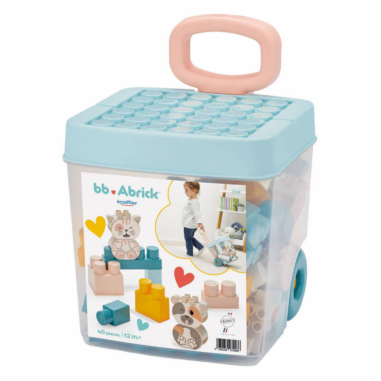 Abrick-Bausteine in Aufbewahrungsbox – 40 Stück.