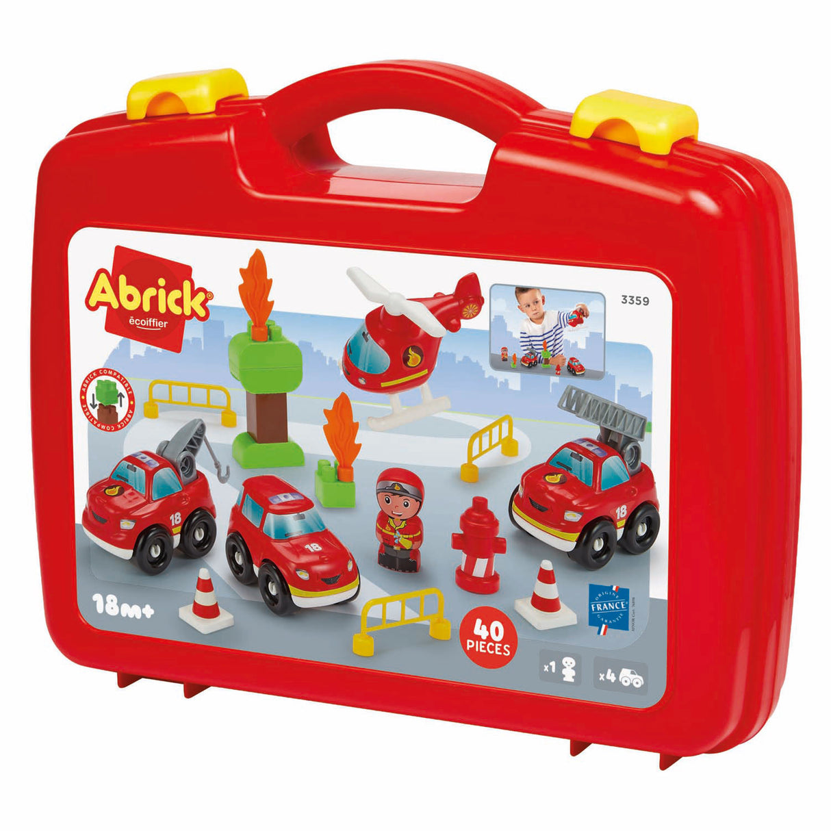 Arick-Koffer mit Feuerwehrautos - 40-tlg.