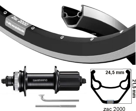 KGS Hinterrad 28 Zoll (622) schwarz-RR Kassette V-Bremse Centerlock 8-10 Gänge QR