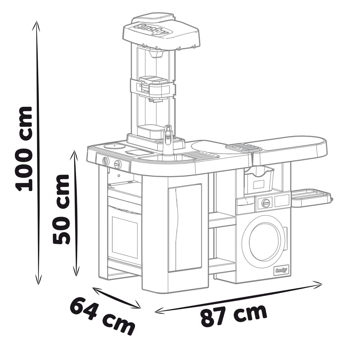 Smoby Tefal Küche mit Haushaltsstation 36dlg.