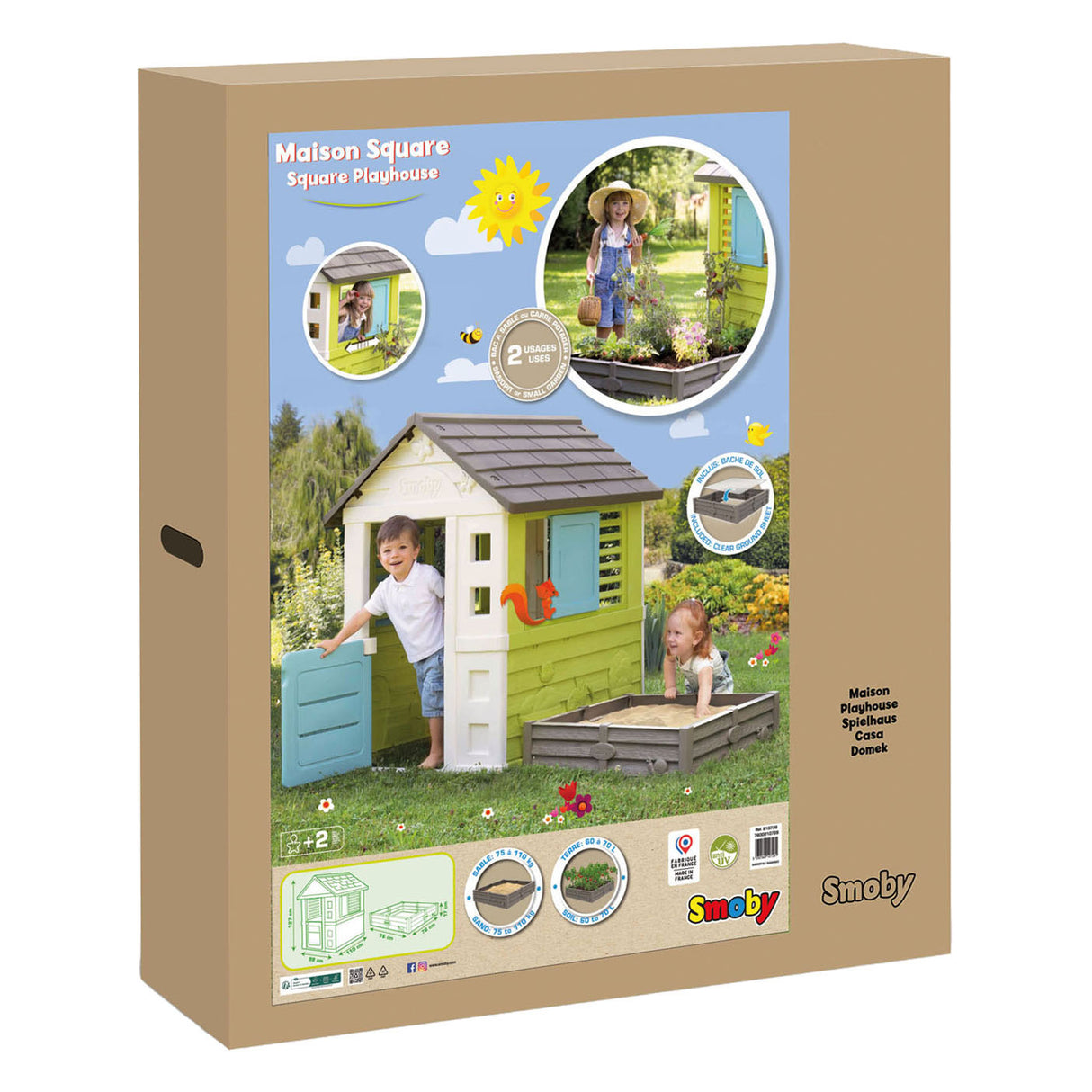 Smoby quadratisches Spielhaus mit Sandkasten