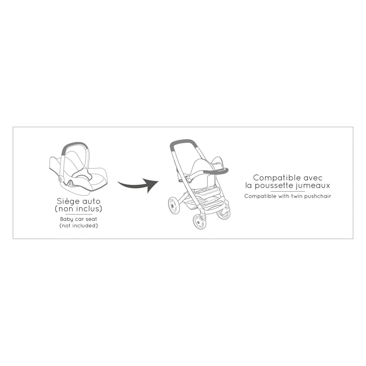 Smoby - Maxi -cosi Puppe richtiger Salbei 3in1