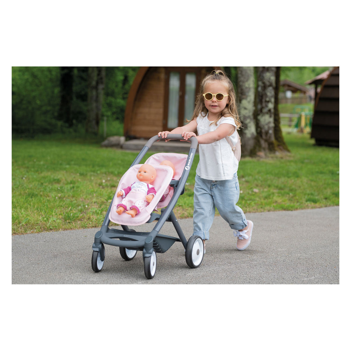 Smoby Maxi-Cosi-Puppenwagen für 2 Puppen