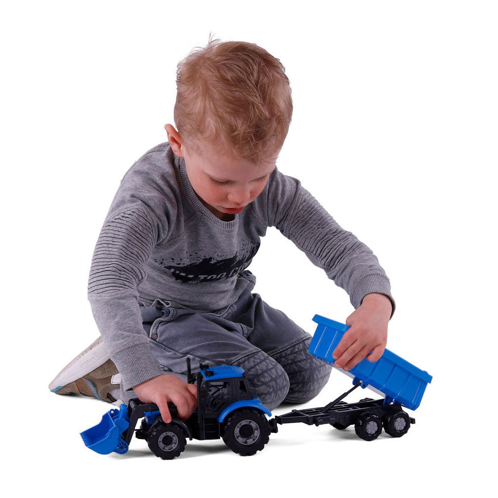 Cavallino -Traktor mit Ladegerät und Unterstützer wipps Blau, Skala 1:32