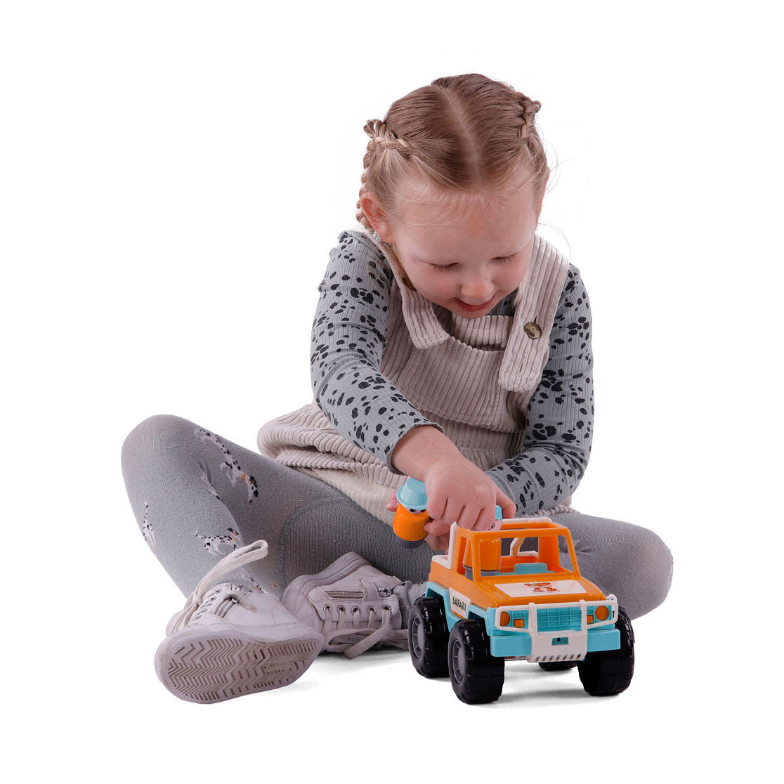 Cavallino Jeep Oranje mit 2 Spielfiguren