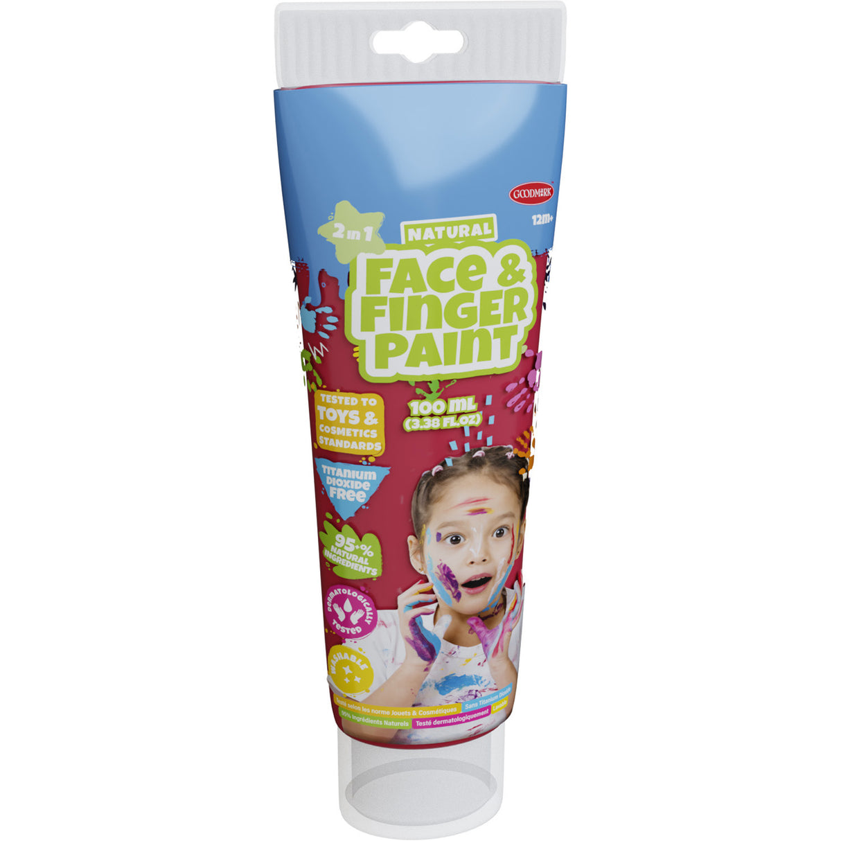 Boti natürliche Gesichts-Fingerfarbe, Tube – rot, 100 ml