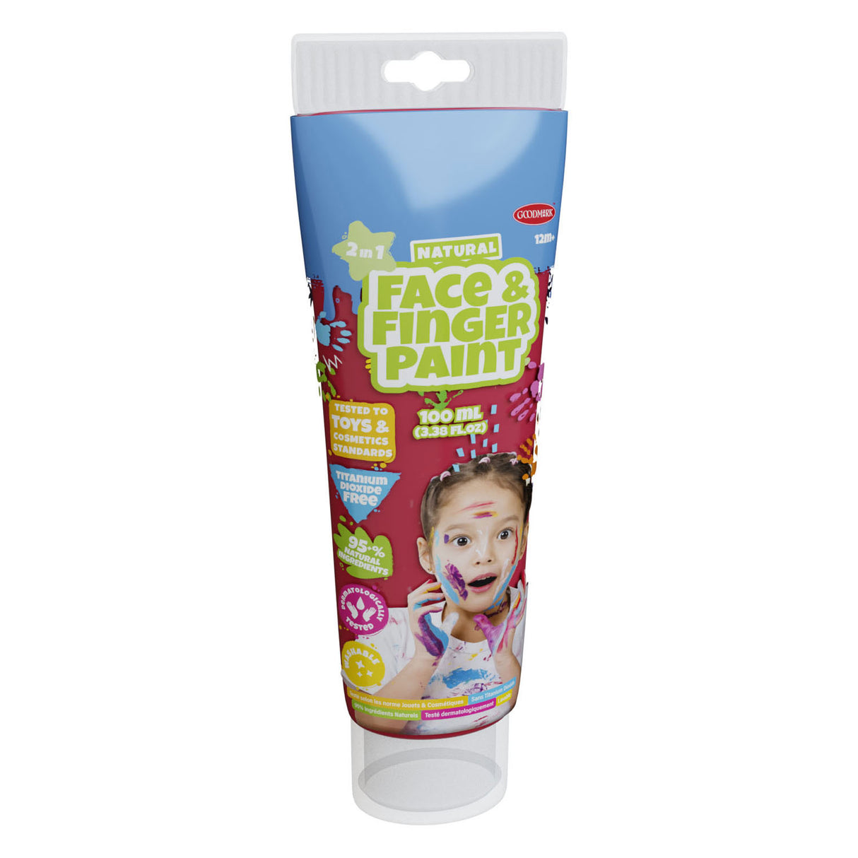 Boti natürliche Gesichts-Fingerfarbe, Tube – rot, 100 ml
