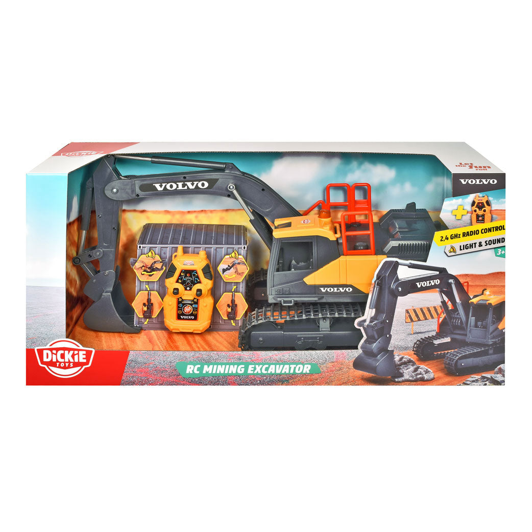 Dickie Toys RC Volvo Bagger – ab 3 Jahren – Licht und Sound – lenkbar