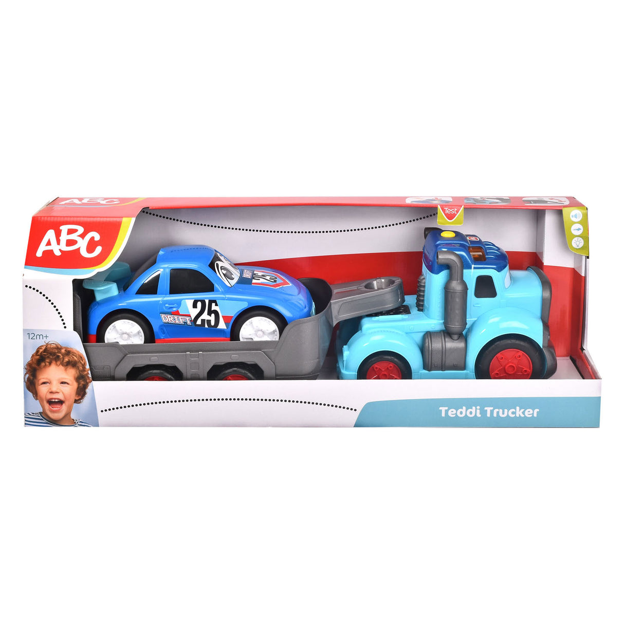 Dickie ABC Teddi Trucker-Transporter mit Rennwagen