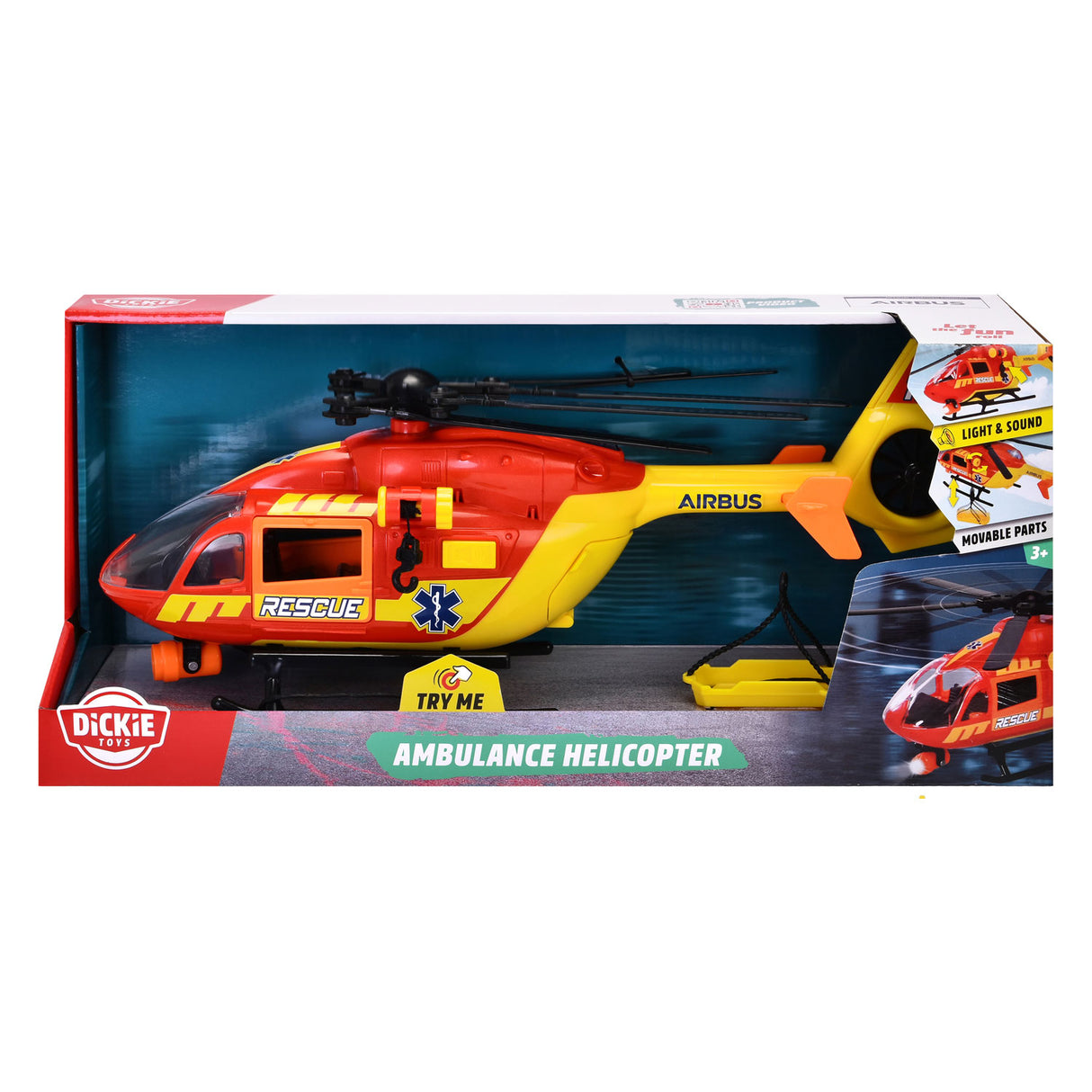 Dickie Toys - Rettungshubschrauber - Krankenhaushubschrauber - Licht und Ton - rotierender Propeller - ab 3 Jahren