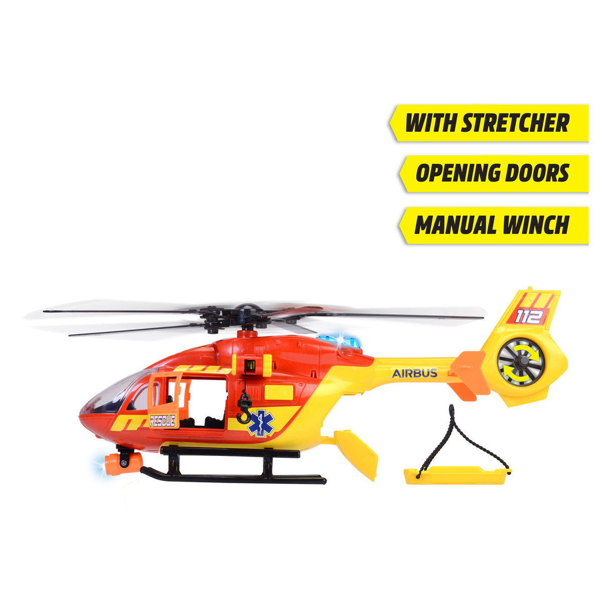 Dickie Toys - Rettungshubschrauber - Krankenhaushubschrauber - Licht und Ton - rotierender Propeller - ab 3 Jahren
