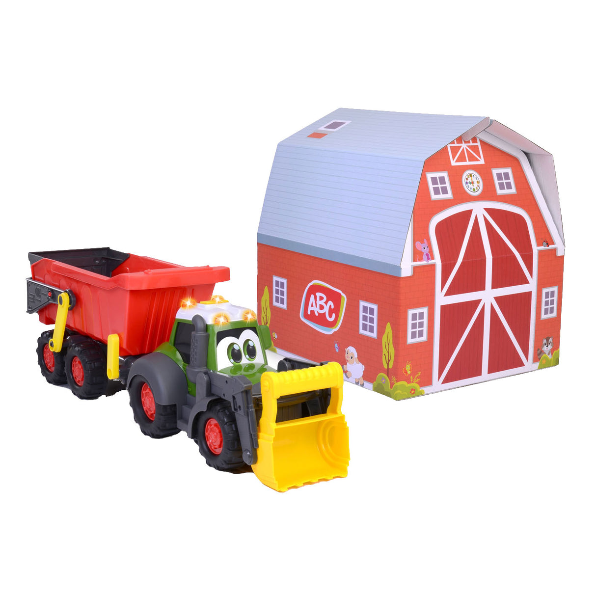Dickie ABC Fendti Traktor mit Anhänger und Bauernhof