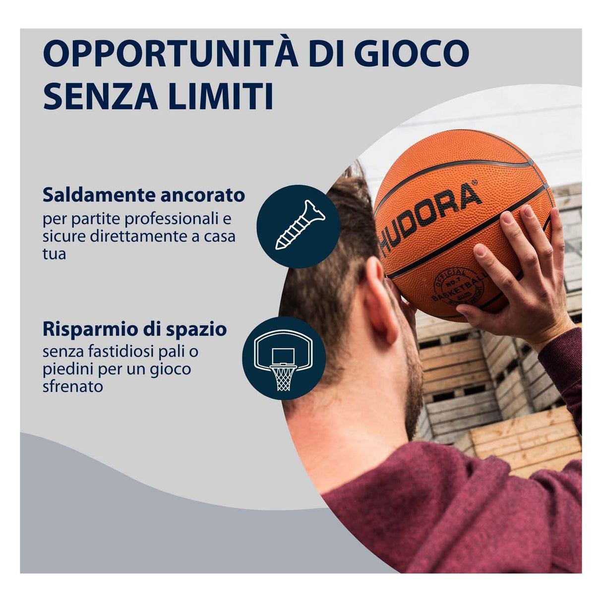Hudora Basketballring aus Metall mit Netz