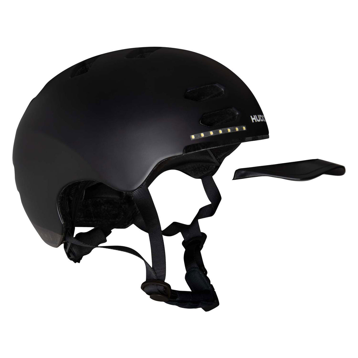 Hudora Skaterhelm mit Schirm und LED schwarz, Größe M (55-58cm)