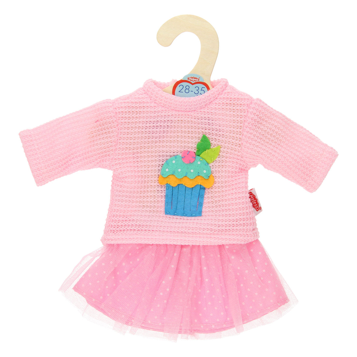 Heless Puppenpullover mit rosa Rock, 28-35 cm