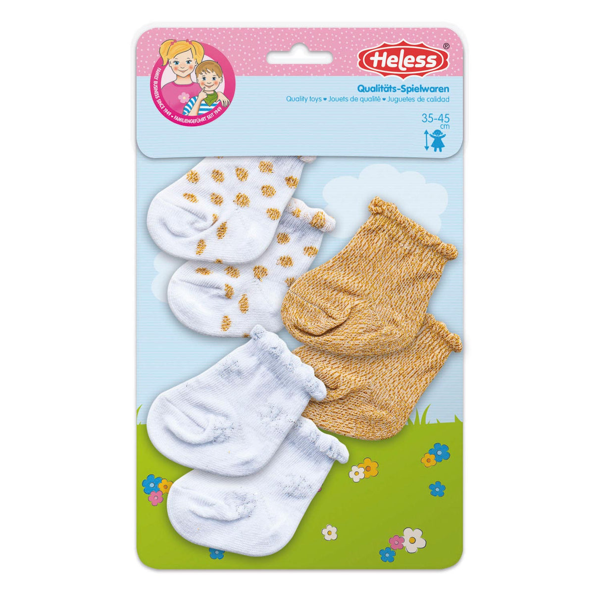Heless Doll Socken Glitzer - 3 Paare, 28-35 cm
