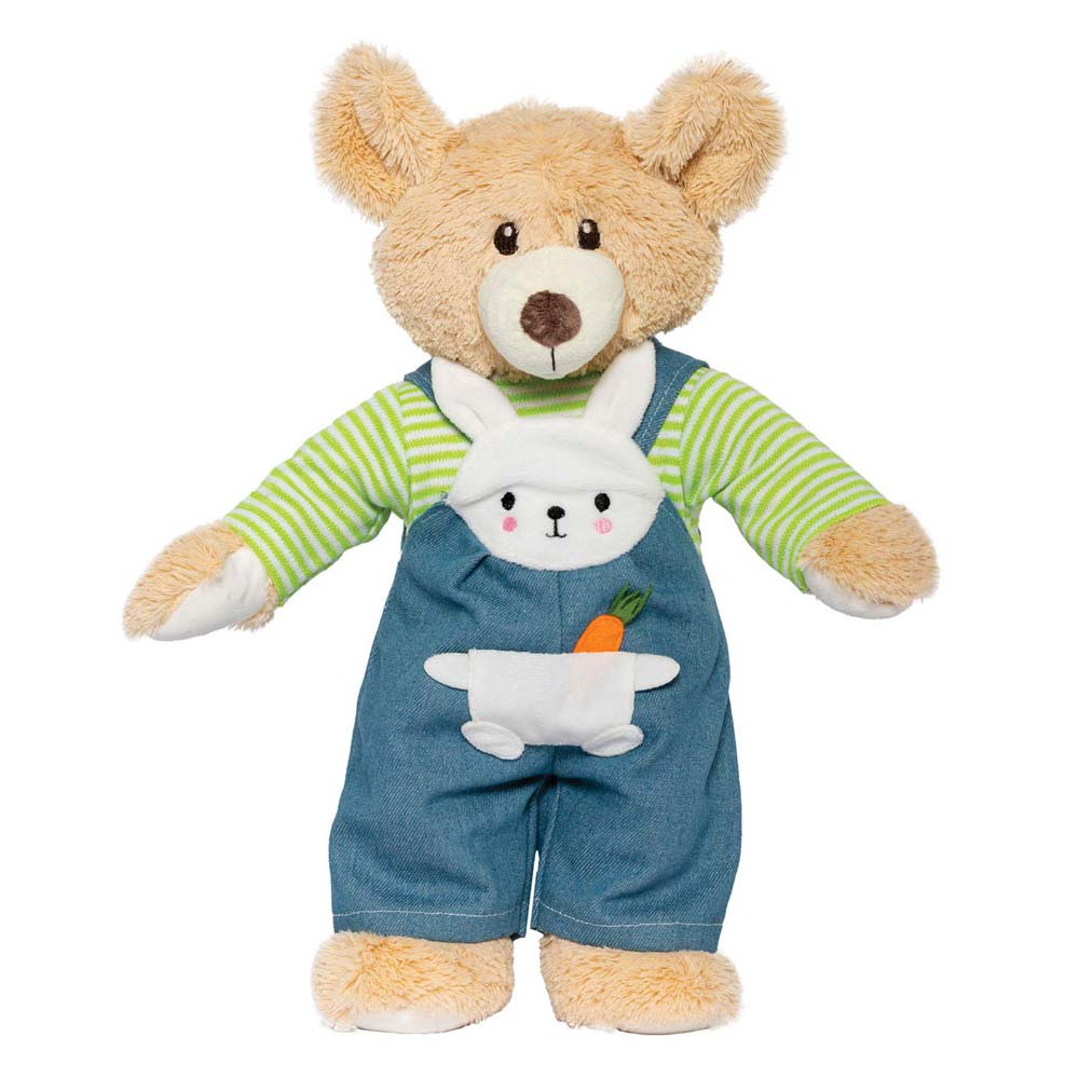 Heless Puppenlatzhose mit Streifenshirt Bunny Lou, 28-35 cm