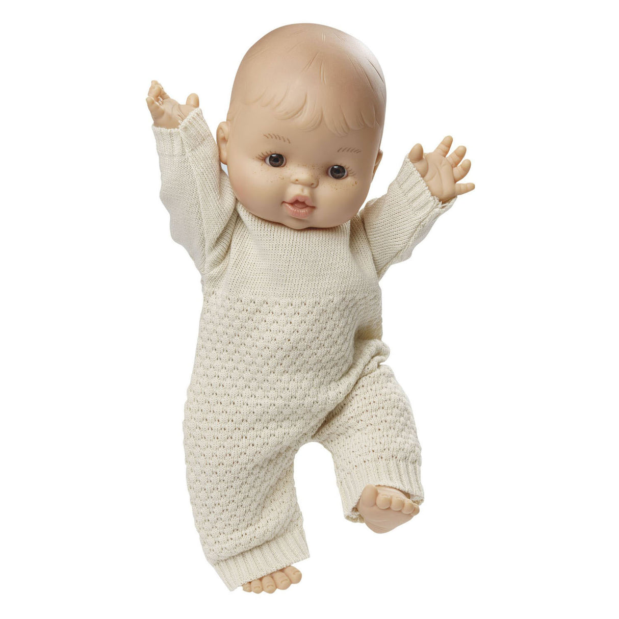 Heless Puppen-Strickoverall ecru, 28-35cm