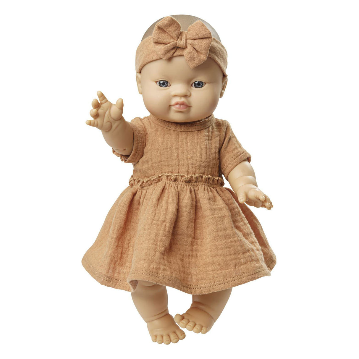 Heless Puppenkleid braun mit Rüschen, 35-45 cm