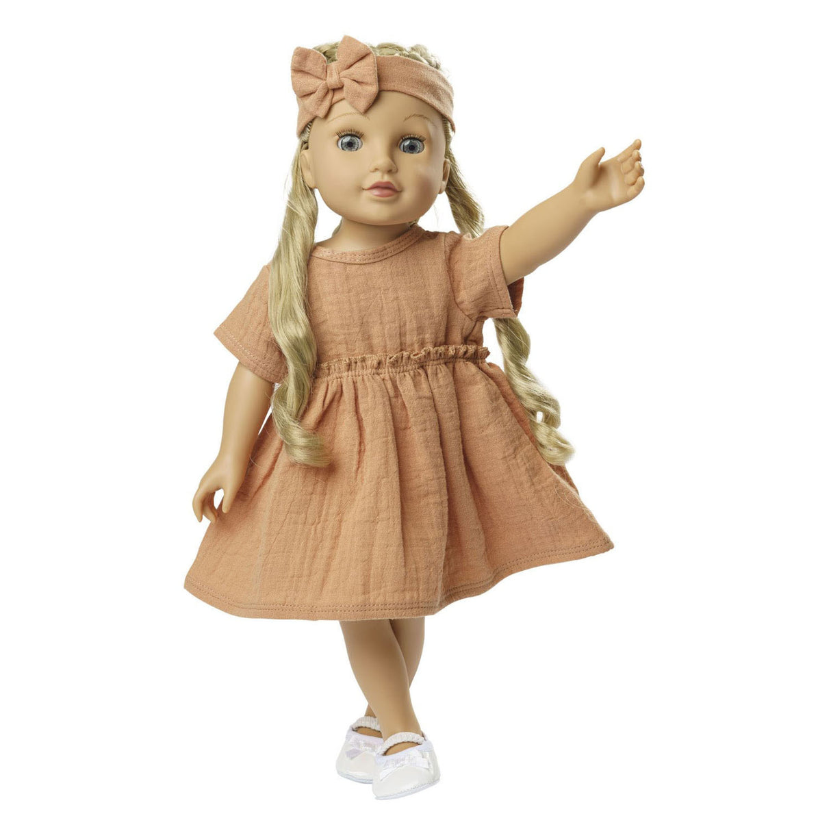 Heless Puppenkleid braun mit Rüschen, 35-45 cm