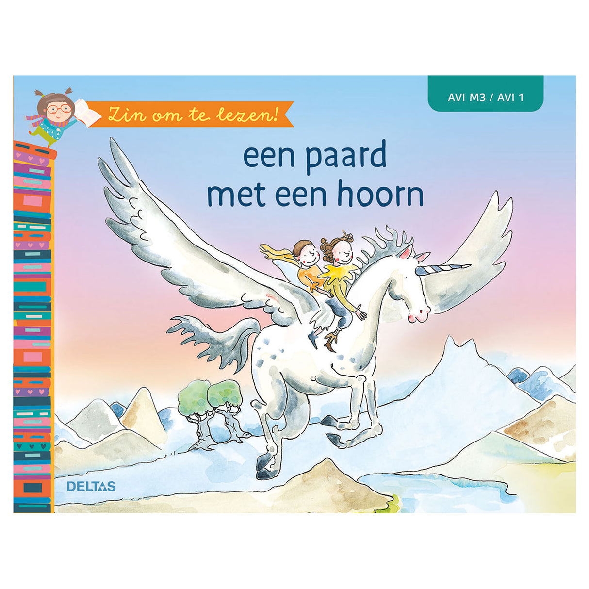 Delta ist gespannt auf das Lesen! - ein Pferd mit einem Horn (avi-m3)