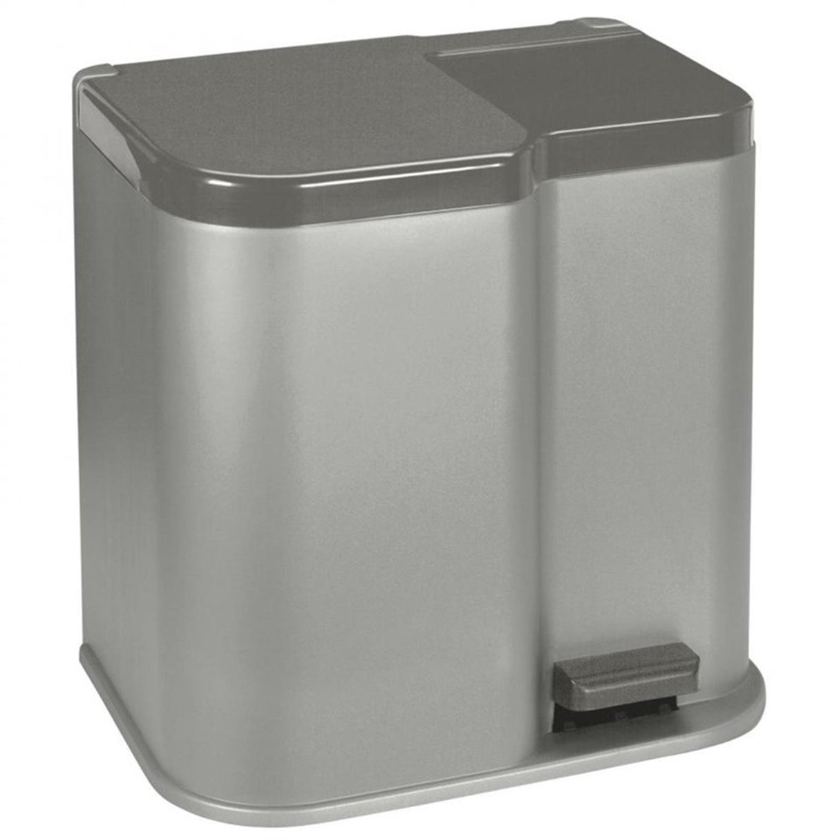 Hurver Pedal Bin Duo 15l 6l Silber