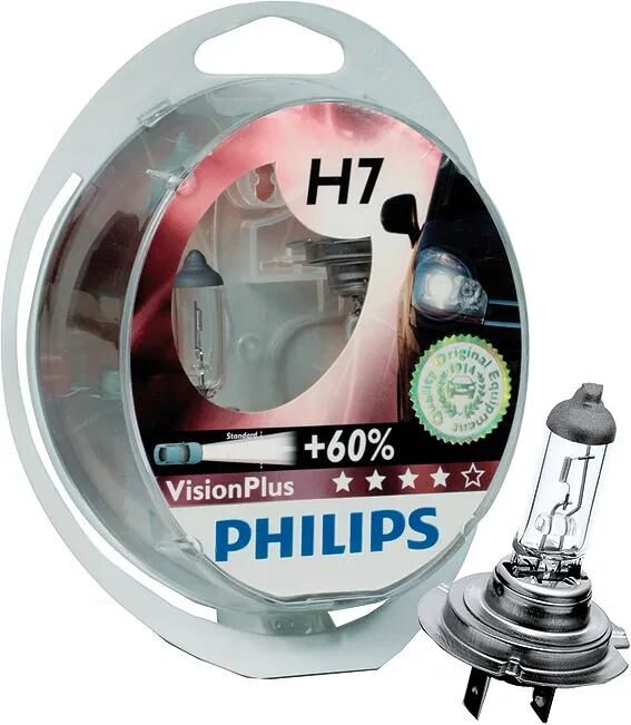 Philips Stirnlampe Visionplus H7 Lampe Vision Plus+60 2er-Set