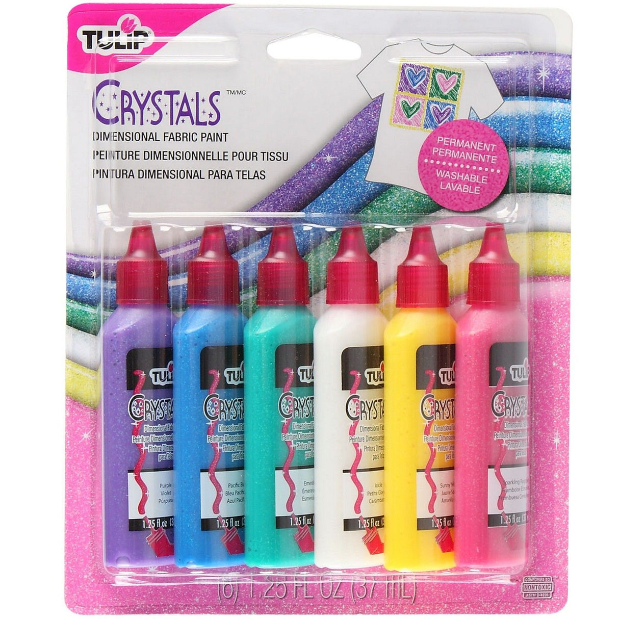 Tulpe • 3D-Textilfarbe 37ml Kristall 6St.
