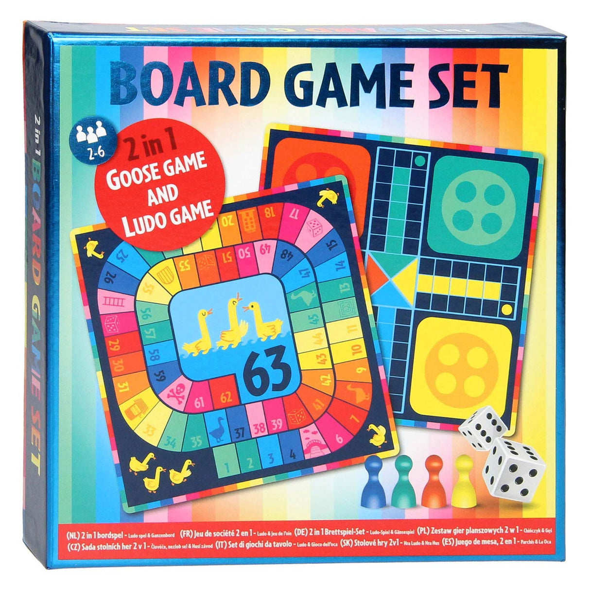 Gewinnt das Spiel von Holland Child Ludo Ganzenbord 2in1