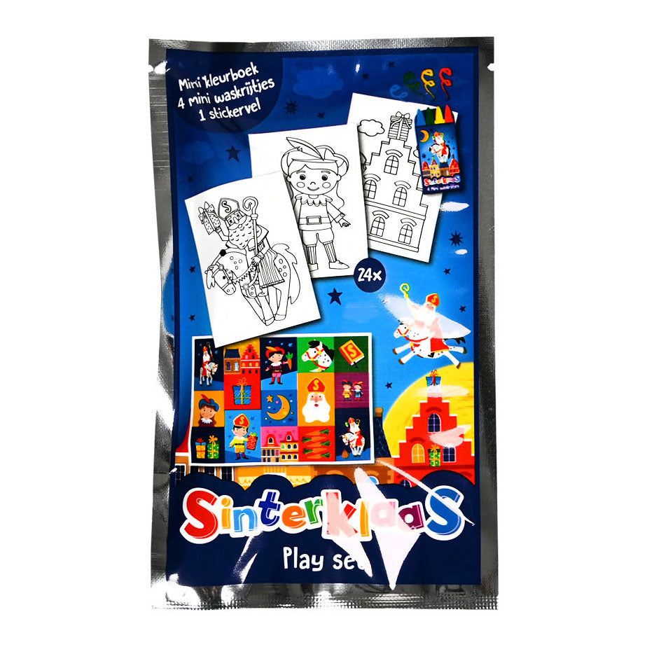 Wins Holland Malbuch Sinterklaas mit 4 Buntstiften und Stickerbogen