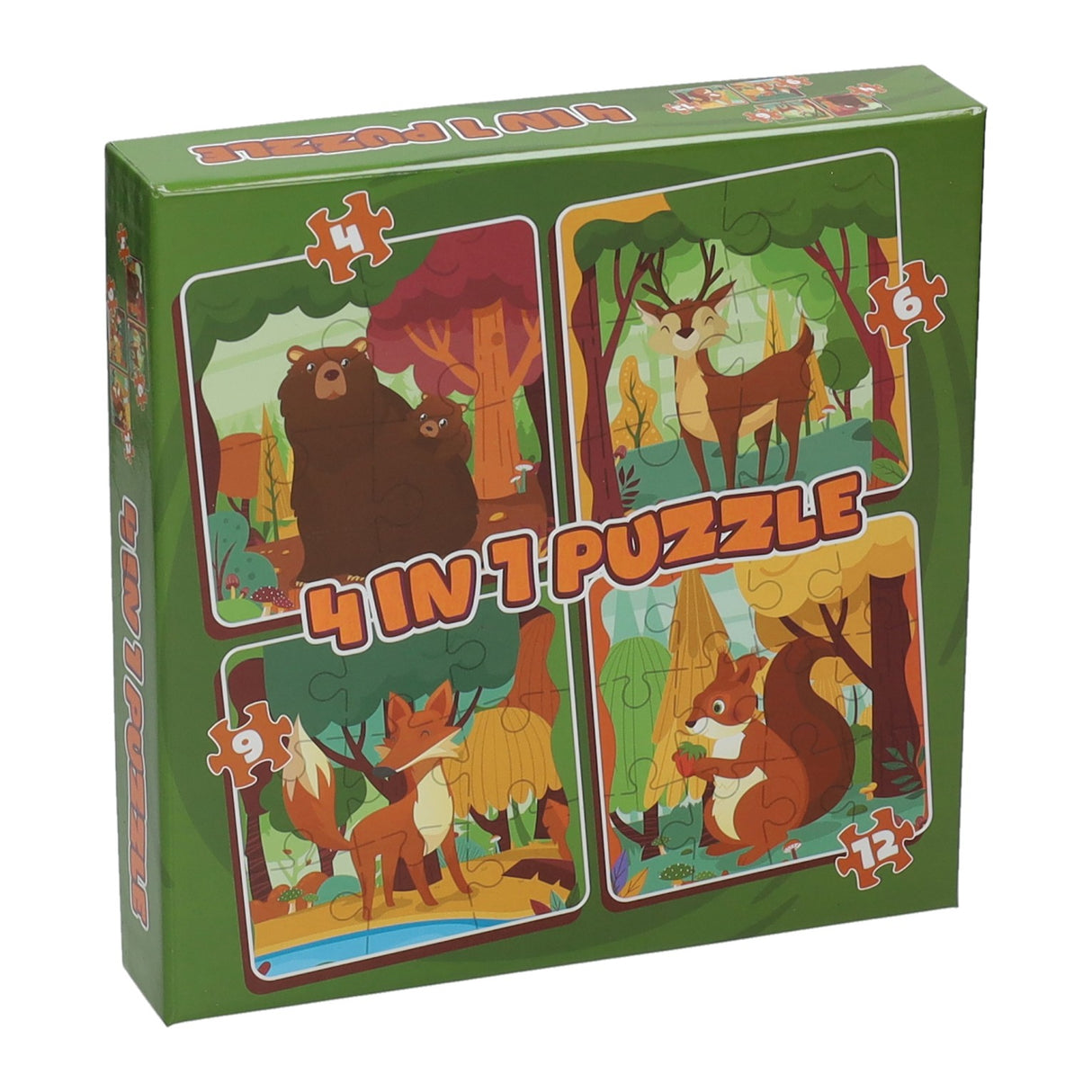 Wins Holland Puzzle 4in1 - Waldtiere, 12 Teile.