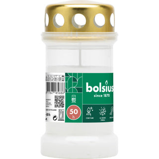Bolsius Grablicht Nr.3 weiß mit Deckel