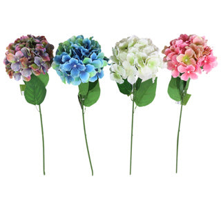 Kunstblume Hortensie 54 cm 4-fach sortiert | 24 Stück