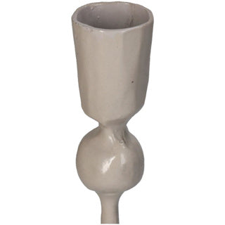 No brand Kerzenständer Eisen beige 8x8x30cm | 2 Stk