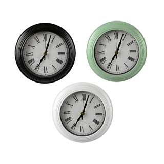 Uhr Kunststoff 22 cm 3 sortiert | 5 Stück