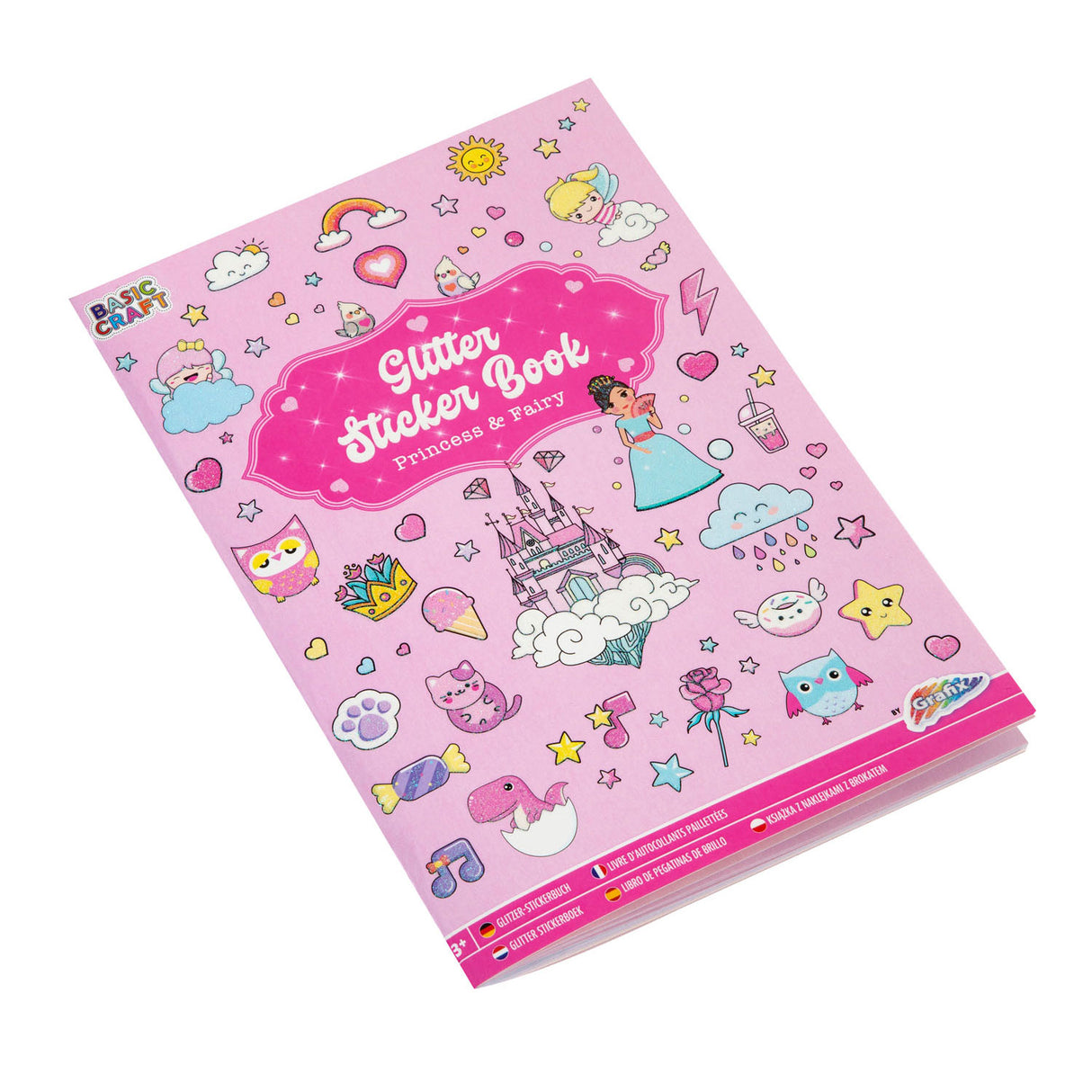 Kreatives Bastelgruppen-Glitzer-Stickerbuch A5 – Rosa