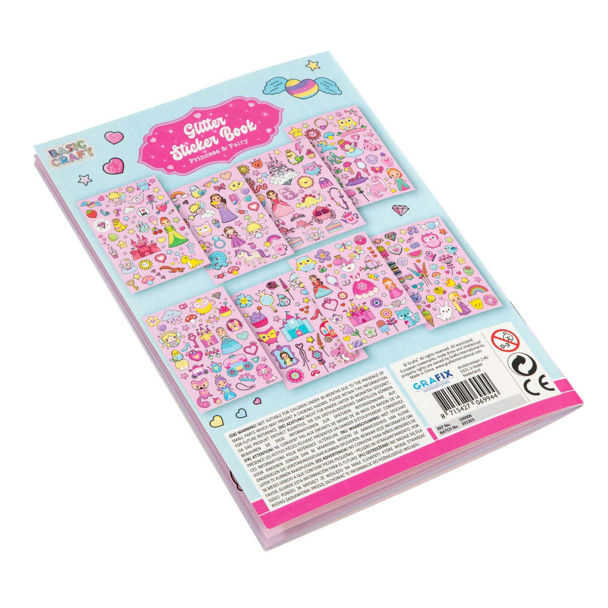 Kreatives Bastelgruppen-Glitzer-Stickerbuch A5 – Rosa