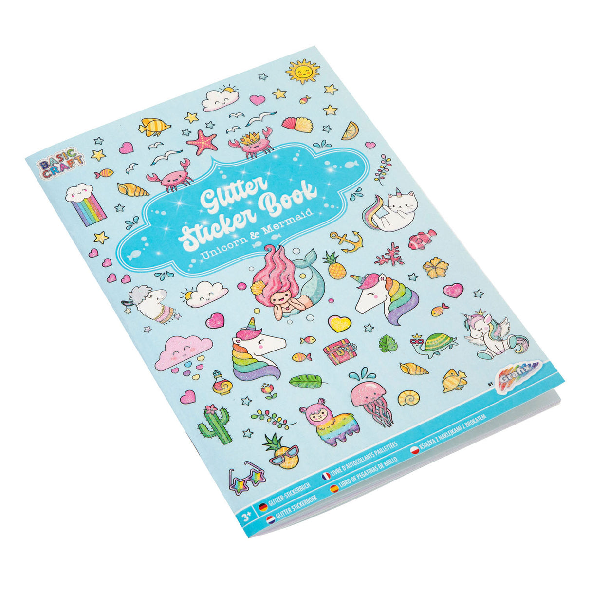 Kreatives Bastelgruppen-Glitzer-Stickerbuch A5 – Blau