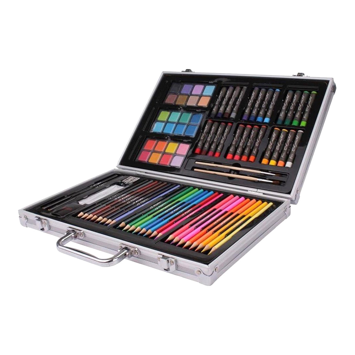 Luxuriöser Koffer der Creative Craft Group in Metallfarbe, 79-tlg.