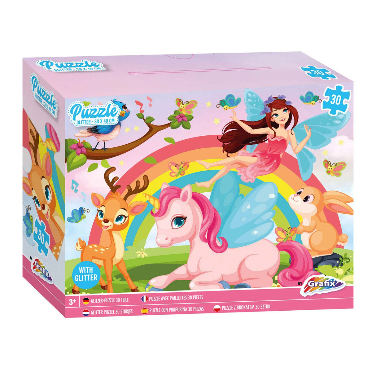 Grafix Glitzerpuzzle Einhorn, 30-tlg.