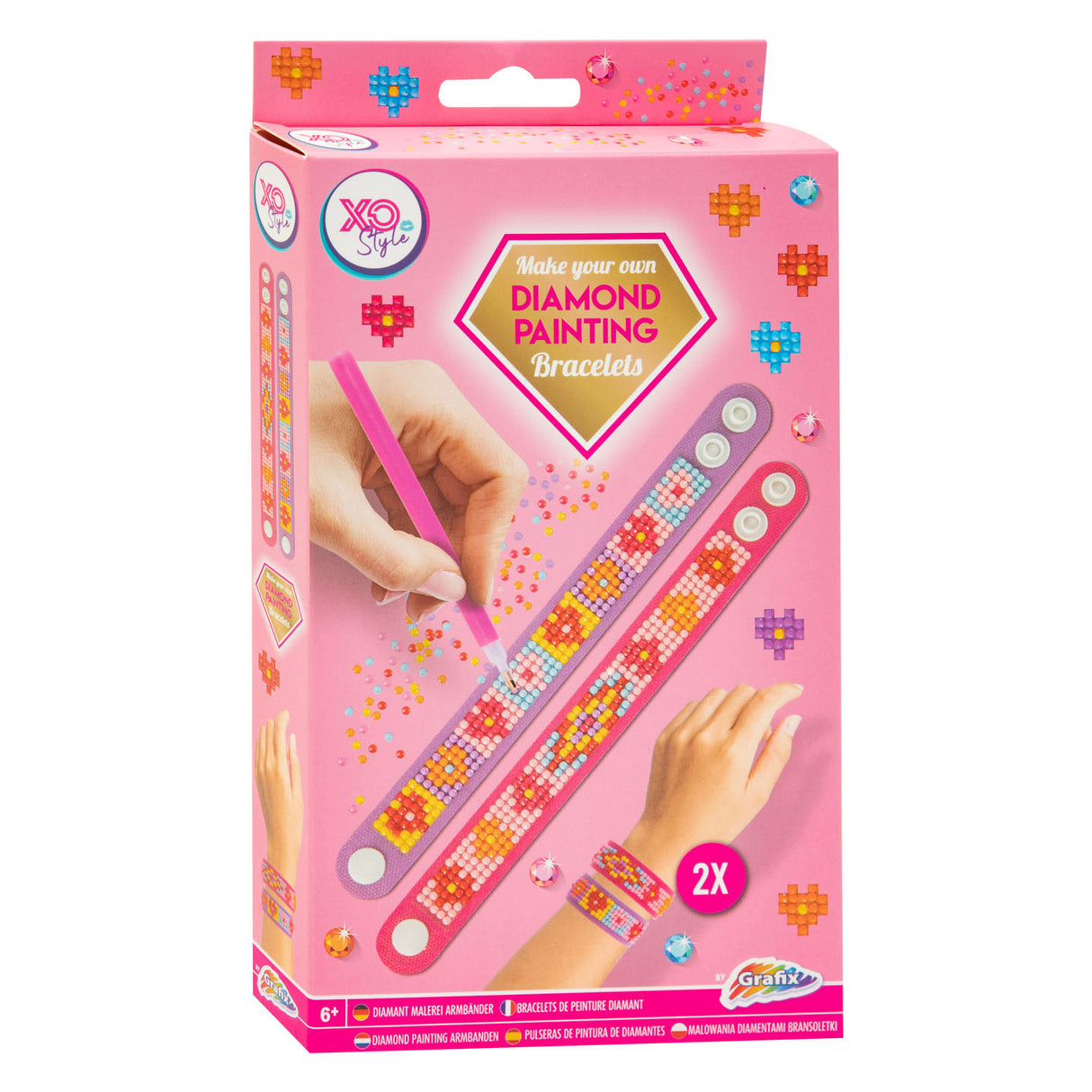 Grafix Diamond Painting Armbänder rosa, 2 Stk.