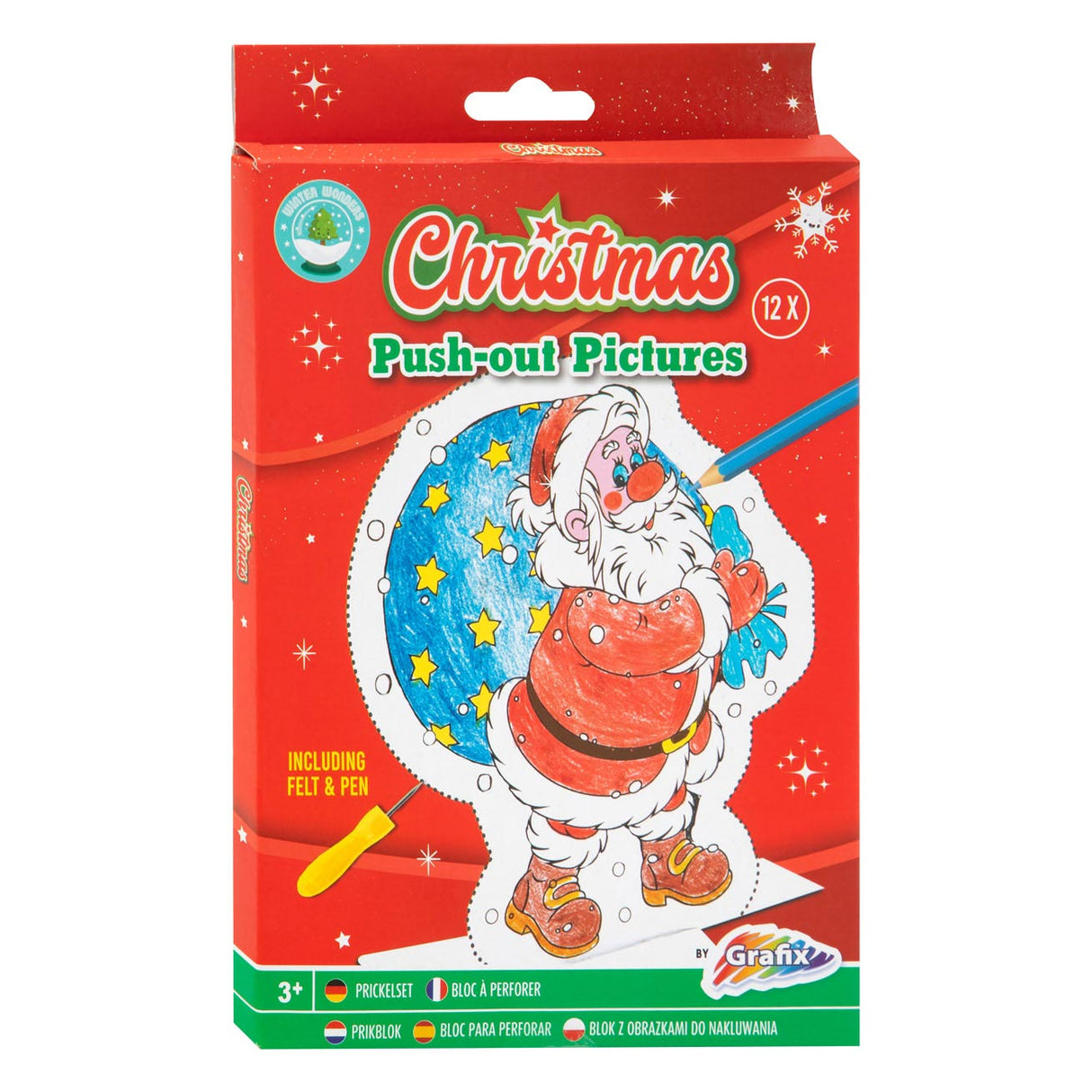 Grafix Weihnachts-Pinnblock – 12 Weihnachtsfiguren