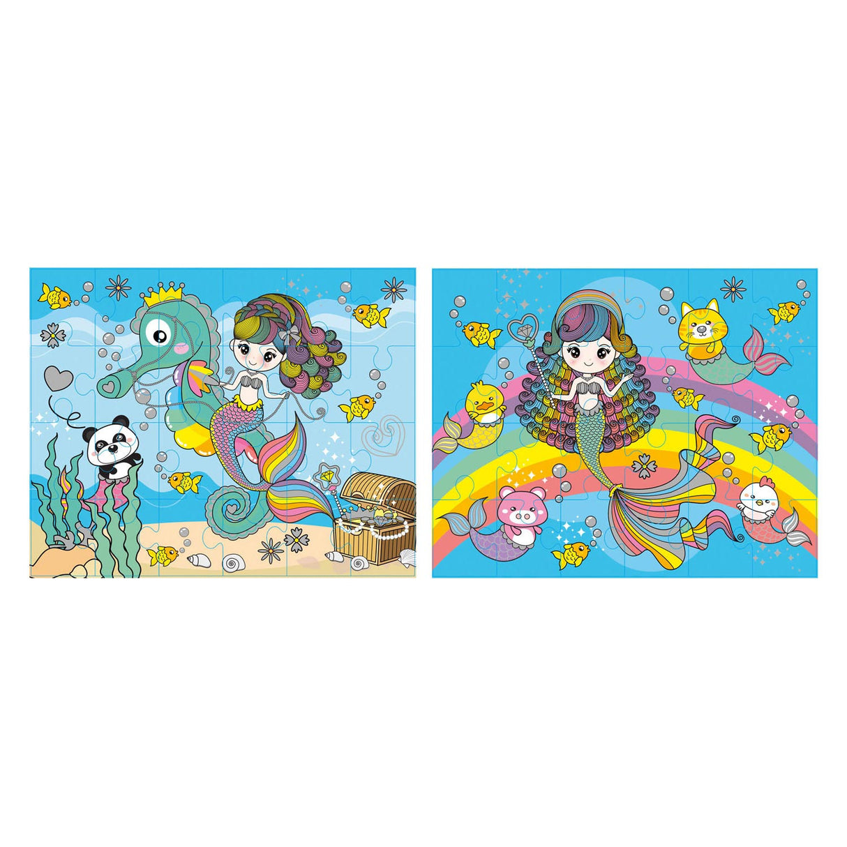 Grafix Glitzer-Puzzle-Set Meerjungfrau, 2x24-tlg.