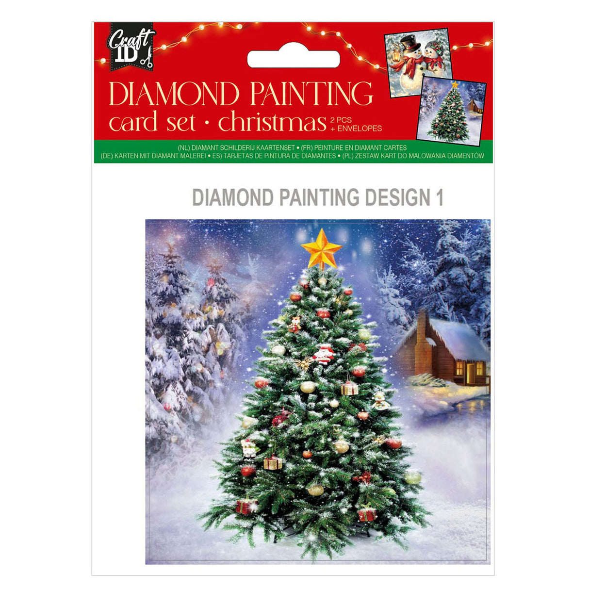 Grafix Weihnachtskarten selbst gestalten, Diamantmalerei, 2 Stk.