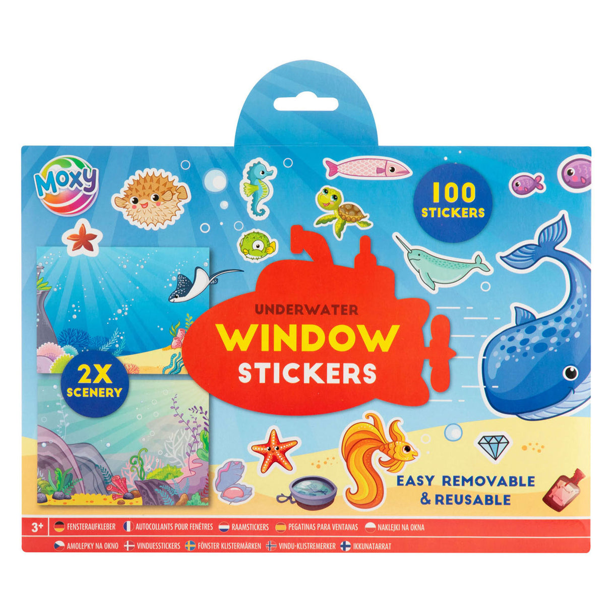 Creative Craft Group Fensteraufkleber mit 2 Aufkleberszenen - Unterwasserwelt, 100..