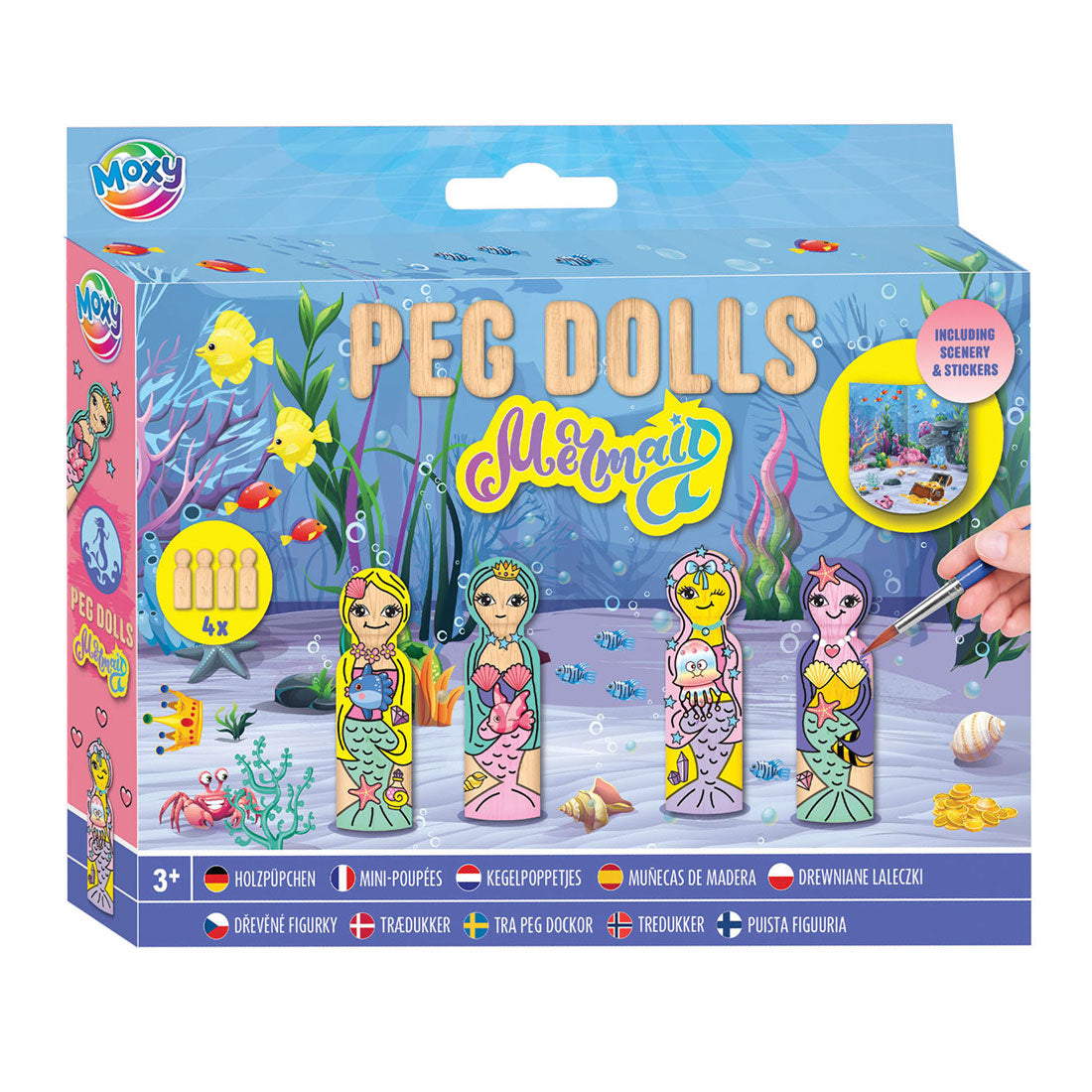 Kreative Handwerksgruppe Houten Kegel Dolls Craft Set - Meerjungfrau