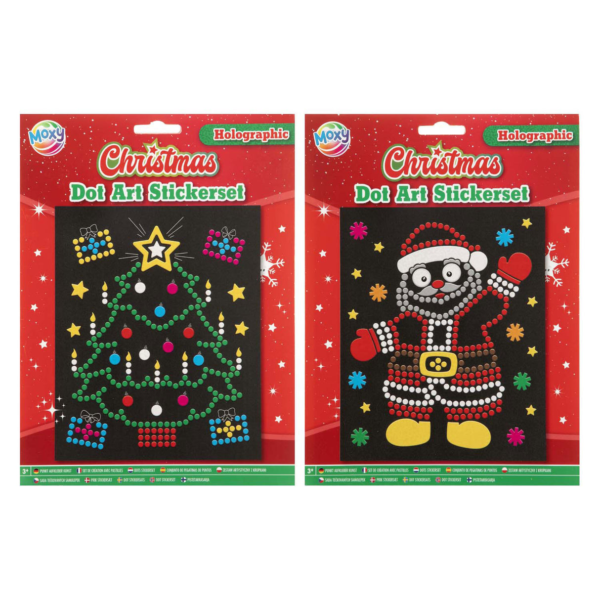 Kreatives Bastelgruppen-Weihnachtsaufkleberset mit holografischen Punkten